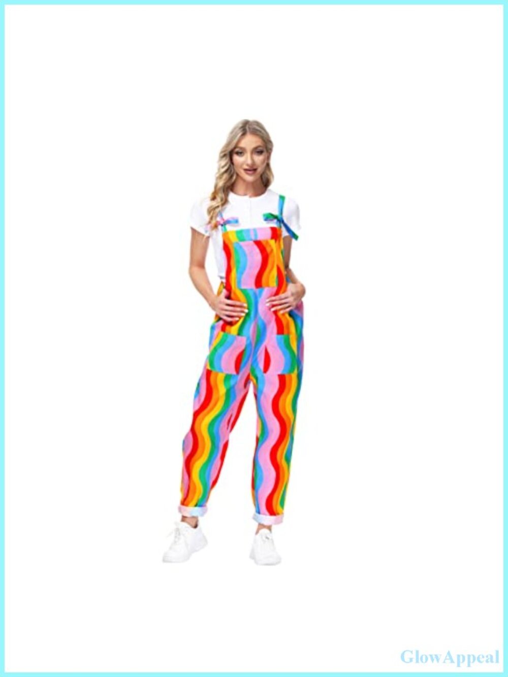 Women's Baggy Overalls Jumpsuit Sleeveless Suspender Romper Pants with Pockets
